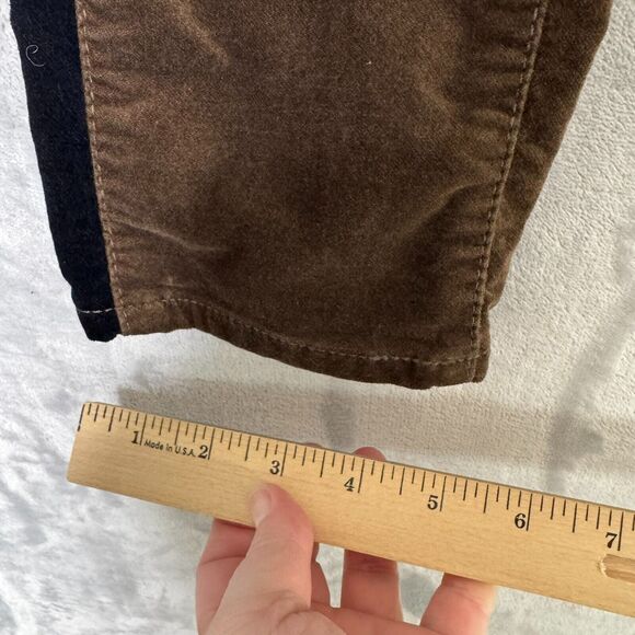 Adriano Goldschmied The Mari Tuxedo Stripe Women 25 R AG Pants Brown Velvet - Picture 12 of 12